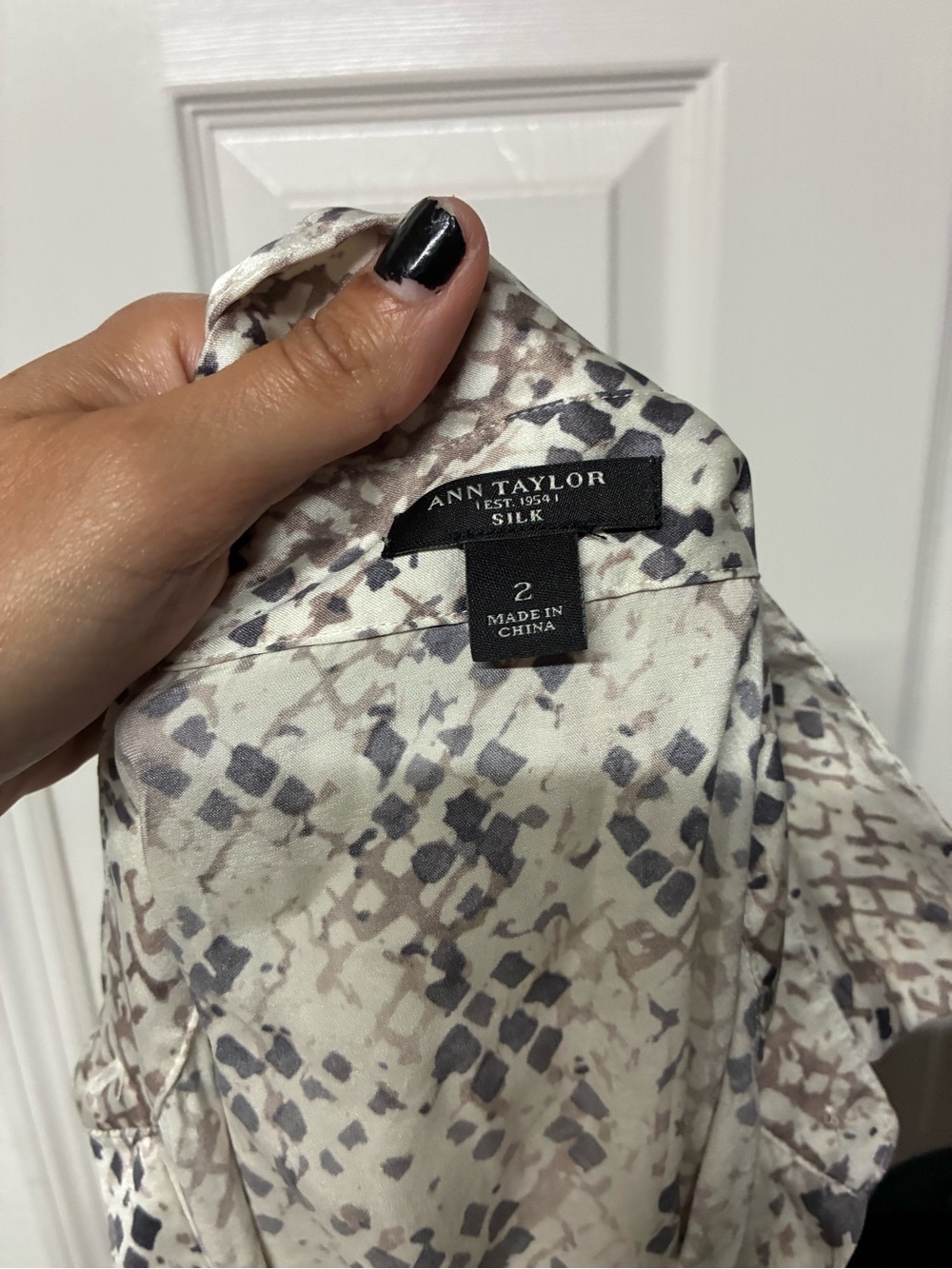 Neutral Snake-Print Blouse - Picture 3 of 5